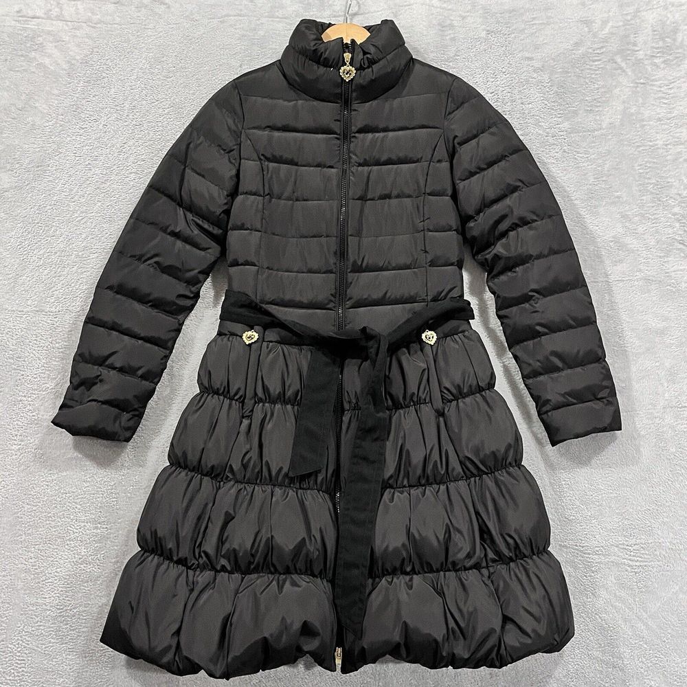 Betsey Johnson‎ Jacket Women XS Black Quilted Puffer Down Feather Coat